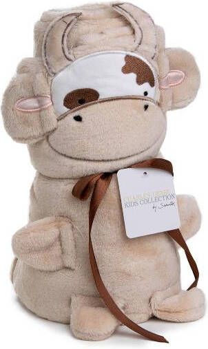 Elegance Baby|Kinder Flanel Fleece Knuffel Deken Koe zand