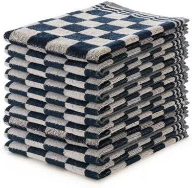 Elegance Eleganzzz Keukendoekset Blok 50x50cm blauw set van 10