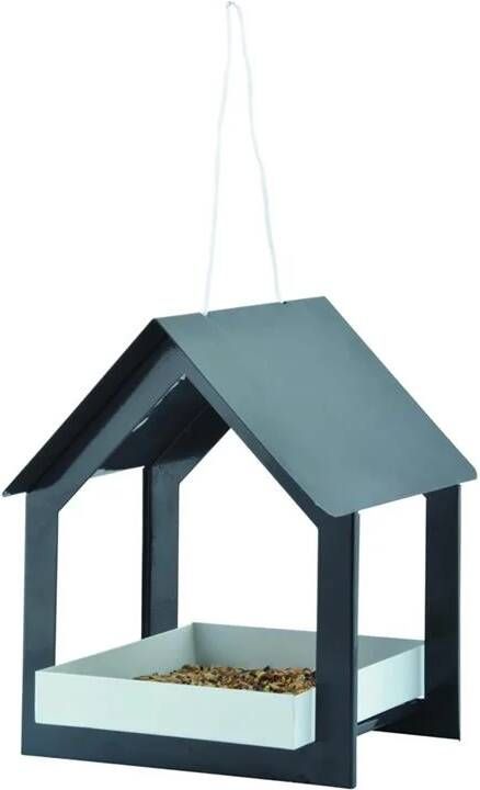 Best for Birds Metalen Vogelhuisje voedertafel Hangend Antraciet 23 Cm Vogelvoederhuisjes