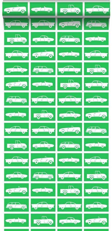 Sanders & Sanders ESTAhome behang auto's groen 53 cm x 10 05 m 115828