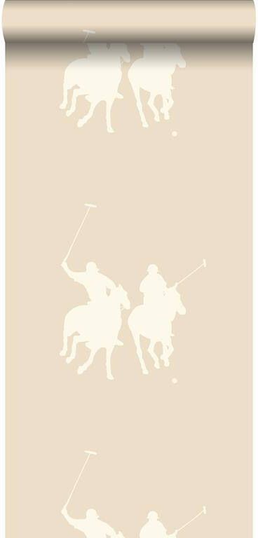 Sanders & Sanders ESTAhome behang polo spelers beige 53 cm x 10 05 m 115627