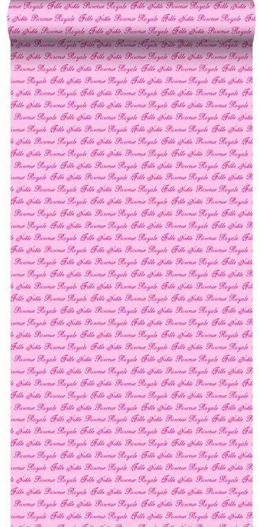 Sanders & Sanders ESTAhome behang prinsessen woorden roze 53 cm x 10 05 m 114948