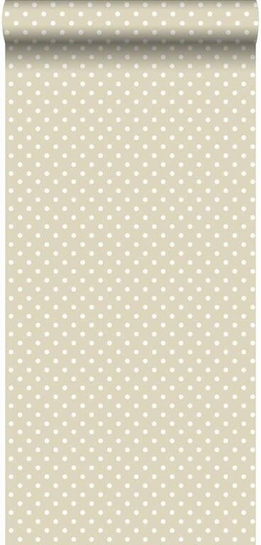 Sanders & Sanders ESTAhome behang stippen glanzend beige 53 cm x 10 05 m 115739