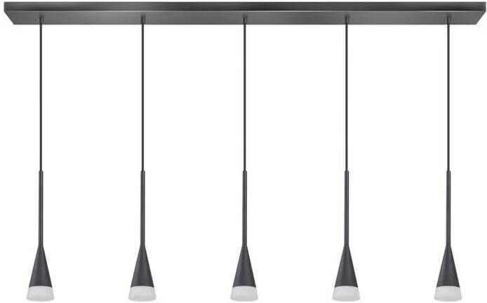 ETH Defender Hanglamp balk mat zwart excl. 5xGU10