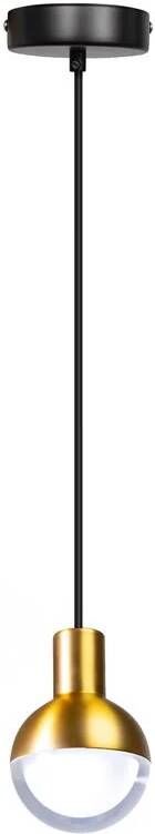 ETH verlichting | ETH Drop Hanglamp 1xGU10 Zwart mat Messing | Woonaccessoires | Hanglamp