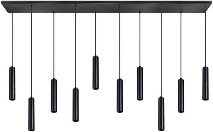 ETH Miller Hanglamp 10x E27 Zwart 140cm Lang 25cm Breed