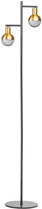 ETH Drop Vloerlamp 2xGU10 Zwart mat Messing