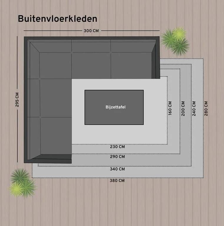 Eva Interior Buitenkleed Zwart Sage 240 x 340 cm