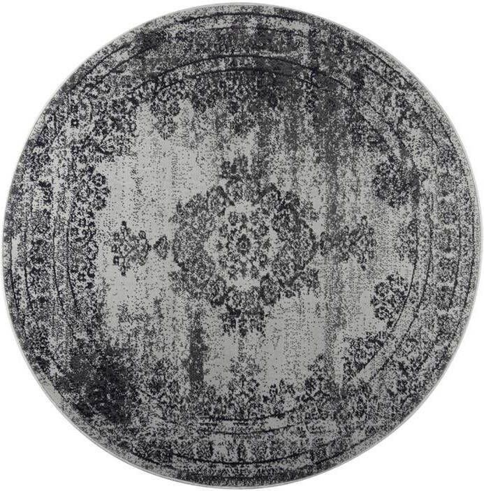 Eva Interior Vintage Vloerkleed Grijs Rond 235cm (XL) Bloom
