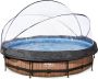 EXIT Toys EXIT Wood zwembad ø360x76cm met filterpomp en overkapping bruin - Thumbnail 2