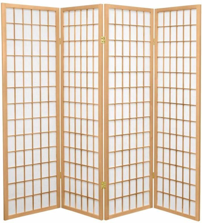Fine Asianliving Japanse Kamerscherm B180xH180cm 4 Panelen Shoji