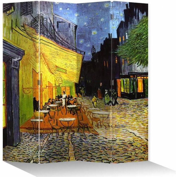 Fine Asianliving Kamerscherm B160xH180cm 4 Panelen Vincent van Gogh Cafeterras bij Nacht