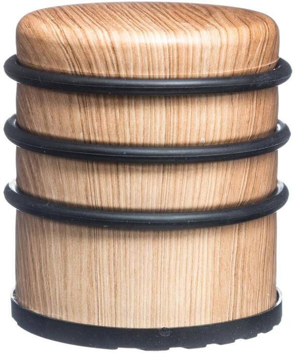 5Five Ronde deurstopper houtlook 7 x 8 cm van metaal Deurstoppers