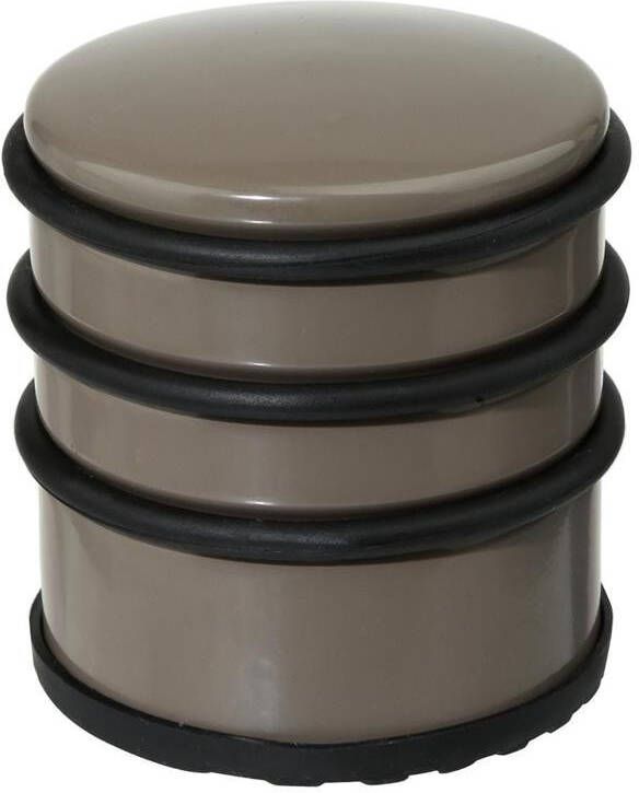 5Five Ronde deurstopper taupe 7 x 7 5 cm van metaal Deurstoppers