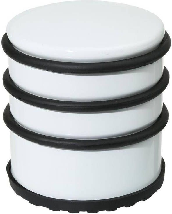 5Five Ronde deurstopper wit 7 x 7 5 cm van metaal Deurstoppers