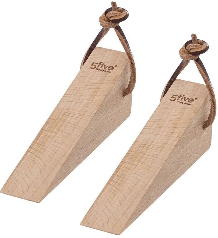 5Five Deurwig 2 stuks deurstoppers hout 12 cm Deurstoppers