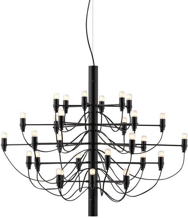 Flos 2097|30 by Gino Sarfatti kroonluchter Ø88 opaal zwart