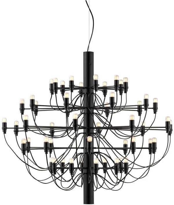 Flos 2097|50 by Gino Sarfatti kroonluchter Ø100 opaal zwart