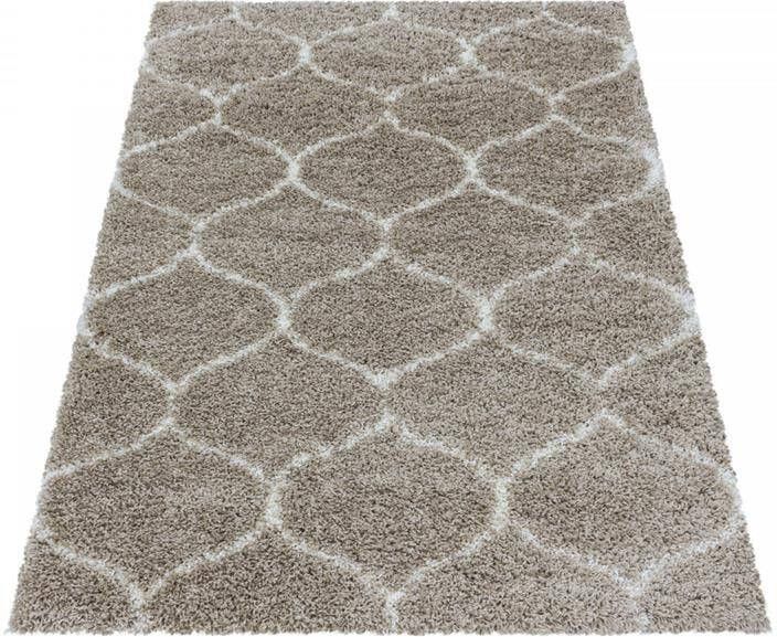 FlyCarpets Azure Hoogpolig Beige Vloerkleed 160x230 cm