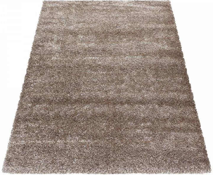 FlyCarpets Nox Hoogpolig Vloerkleed Taupe Effen 160 X 230 CM