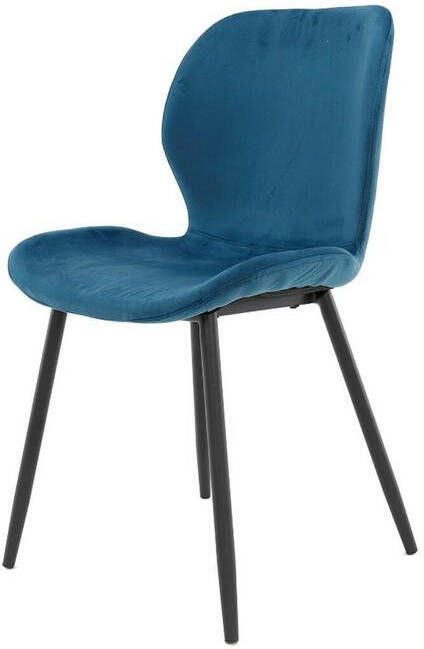 Fraaai Verona eetkamerstoel velvet blauw