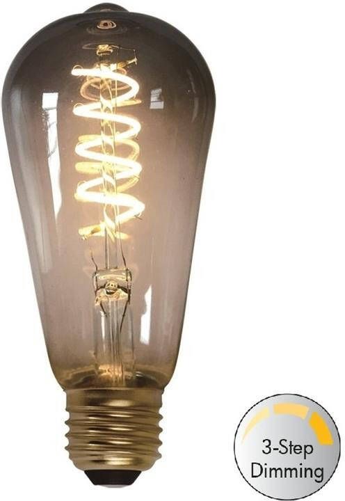 Freelight LED Edison titanium 7W spiraal 3 standen 2200K