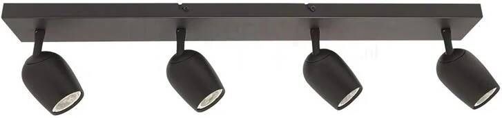 Freelight Spot Trova Zwart GU10 4-Lichts Balk