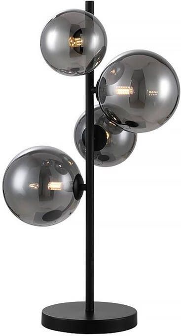 Freelight Tafellamp Calcio 4 lichts H 60 cm excl. 4x G9 LED rook glas zwart