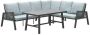 Van Kooten Tuin en Buitenleven Andrea lounge-diningset hoekbank en tafel rechts carbon black rope dark grey mint grey - Thumbnail 1