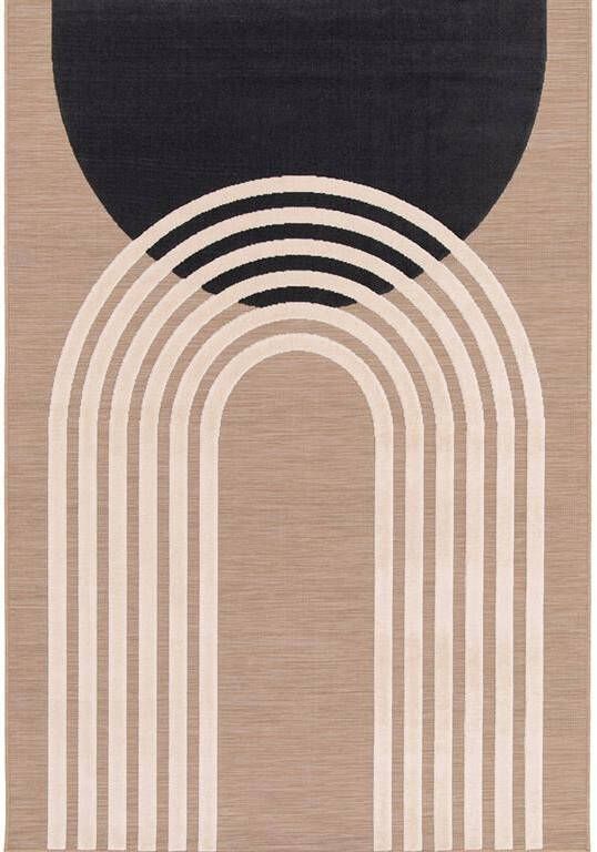 Garden Impressions Buitenkleed Art deco 200x290 cm circle taupe