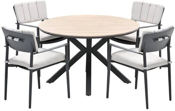 Garden Impressions Dane tuinset 5-delig Tulli tuintafel Ø122 cm