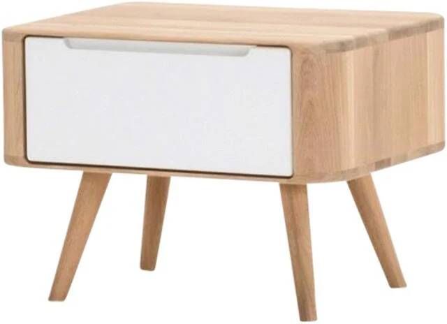 Gazzda Ena Nightstand 55 Eikenhouten Nachtkastje Whitewash | wit