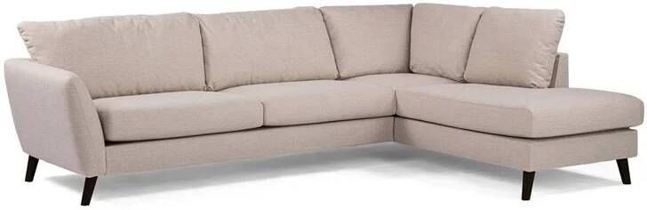 Giga Meubel Hoekbank Stof Beige|Zwart 3-Zits Rechts 278cm Inari