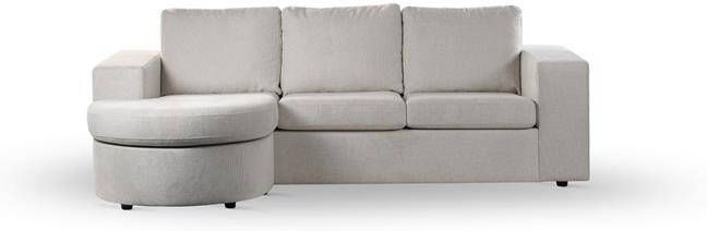 Giga Meubel Hoekbank 3-Zits Vierkant Stof Beige 227x156x83cm Lord
