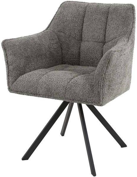 Giga Meubel Armstoel Bouclé Taupe Draaibaar Zithoogte 48cm