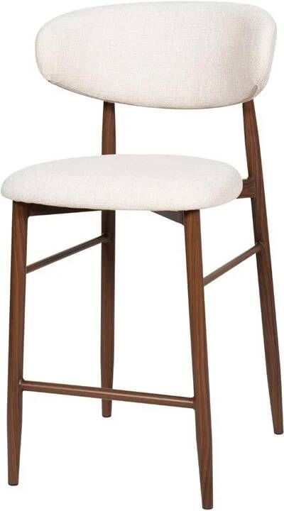 Giga Meubel Barkruk Beige Stof|Metaal Alexia Set van 2