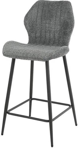 Giga Meubel Barstoel Bouclé Grijs Zithoogte 67cm Lendesteun