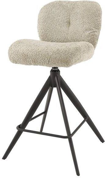 Giga Meubel Barstoel Comfort Draaibaar Bouclé Zand Set van 2