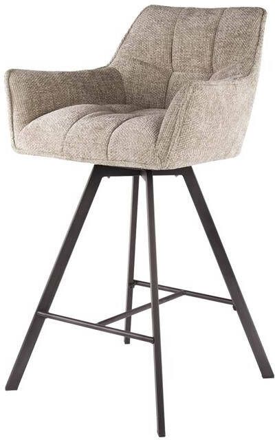 Giga Meubel Barstoel Draaibaar Beige Raster Set van 2