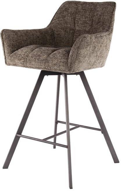 Giga Meubel Barstoel Draaibaar Taupe Raster Set van 2