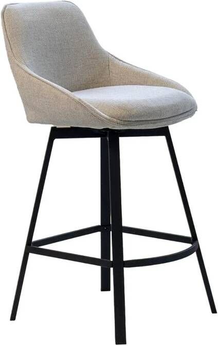 Giga Meubel Barstoel Stof Beige Zithoogte 65cm 50x49x89cm Roos