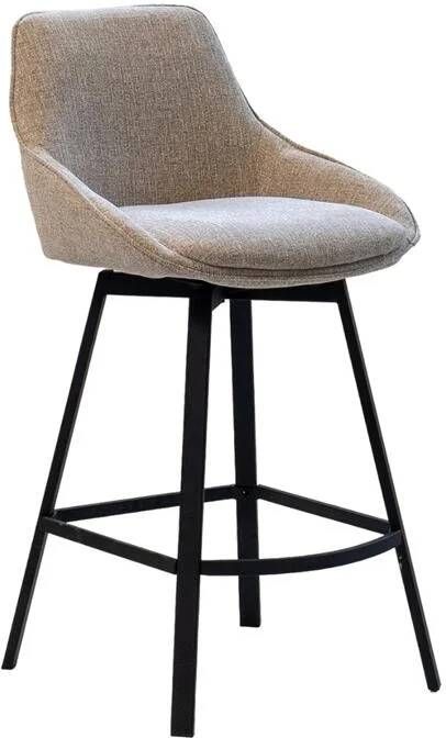 Giga Meubel Barstoel Stof Taupe Zithoogte 65cm 50x49x89cm Roos