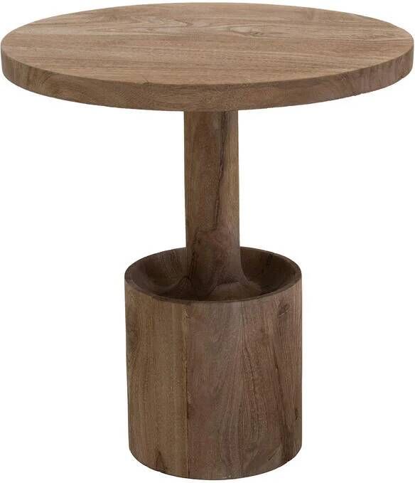 Giga Meubel Bijzettafel Naturel Mangohout Kolompoot 45x45x45cm Stacy