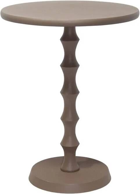 Giga Meubel Bijzettafel Rond Metaal Taupe 40x40x51 5cm Fiene