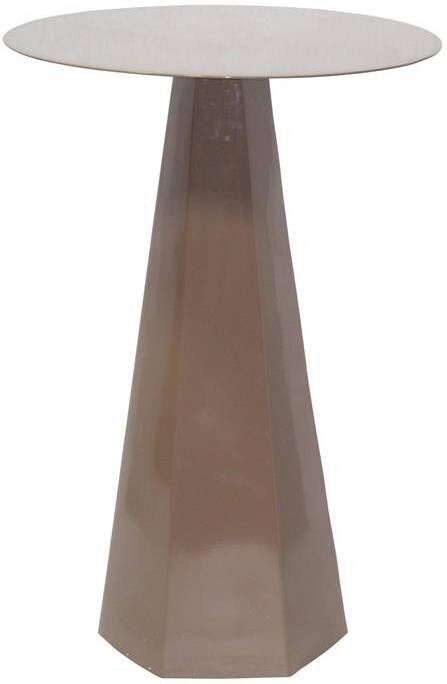 Giga Meubel Bijzettafel Rond Metaal Taupe 40x40x60cm Sika