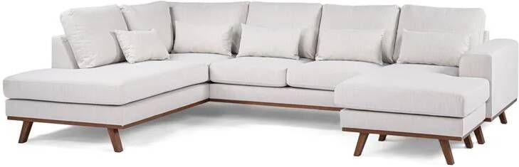 Giga Meubel Chaise Longue Bank Beige 3-Zits Links Melva