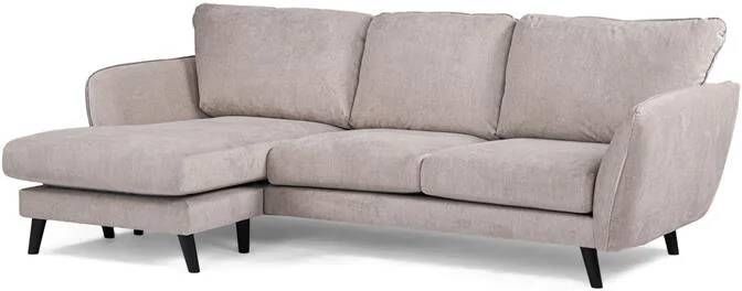 Giga Meubel Chaise Longue Bank Beige Zwart 3-Zits Links Orinoco