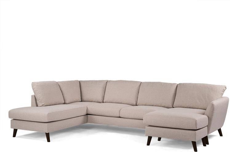 Giga Meubel Chaise Longue Bank Beige Zwart 3-Zits Links 310cm Inari