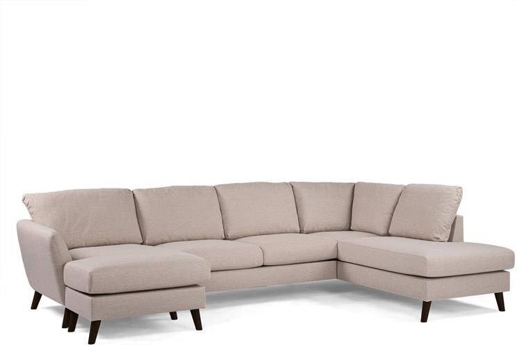 Giga Meubel Chaise Longue Bank Beige Zwart 3-Zits Rechts 310cm Inari