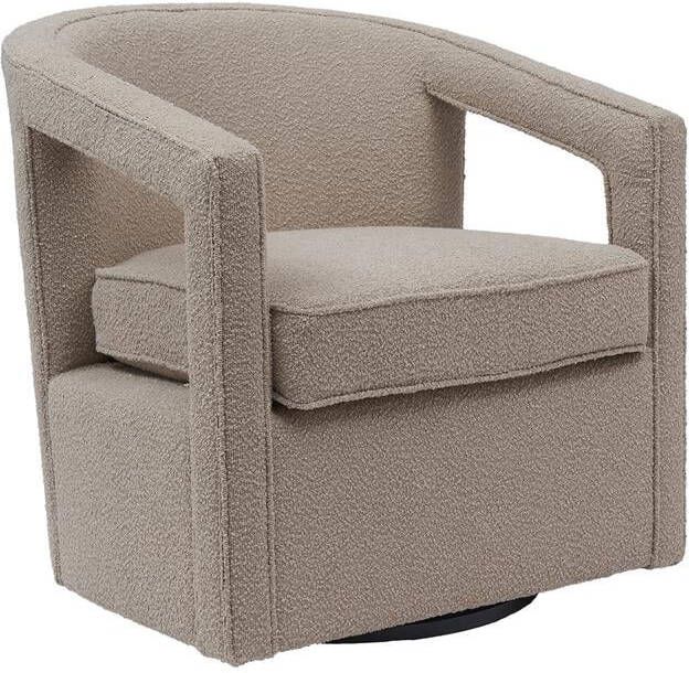 Giga Meubel Fauteuil Bouclé Taupe Zithoogte 46 5cm 75x73x77cm